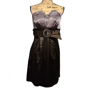 Trixxi Gray/Black Strapless Dress